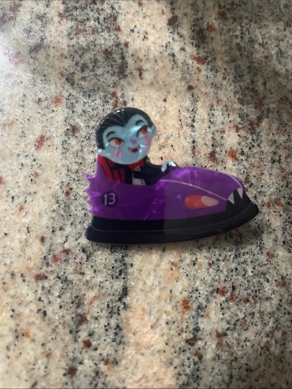 Purple Vampire Go-Kart Pin/Brooch For Halloween